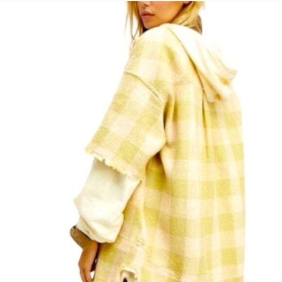 Free People Plaid Hooded Button Jacket - Picture 3 of 3